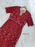 ORANGE JUICE Elegant Lacey V-Neckline Half Sleeves Long Dress